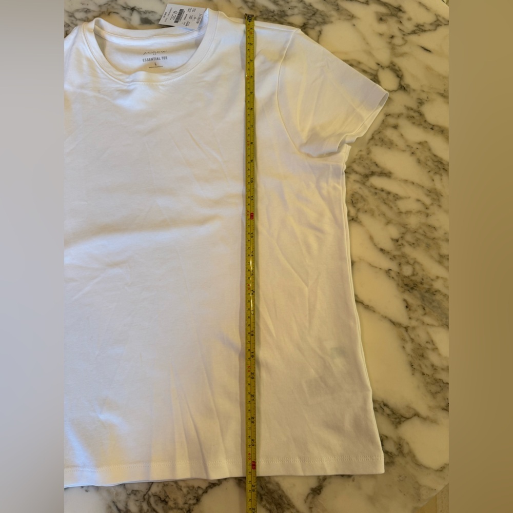 J.Crew Girlfriend essential tee White Sz L and XS - Picture 8 of 10